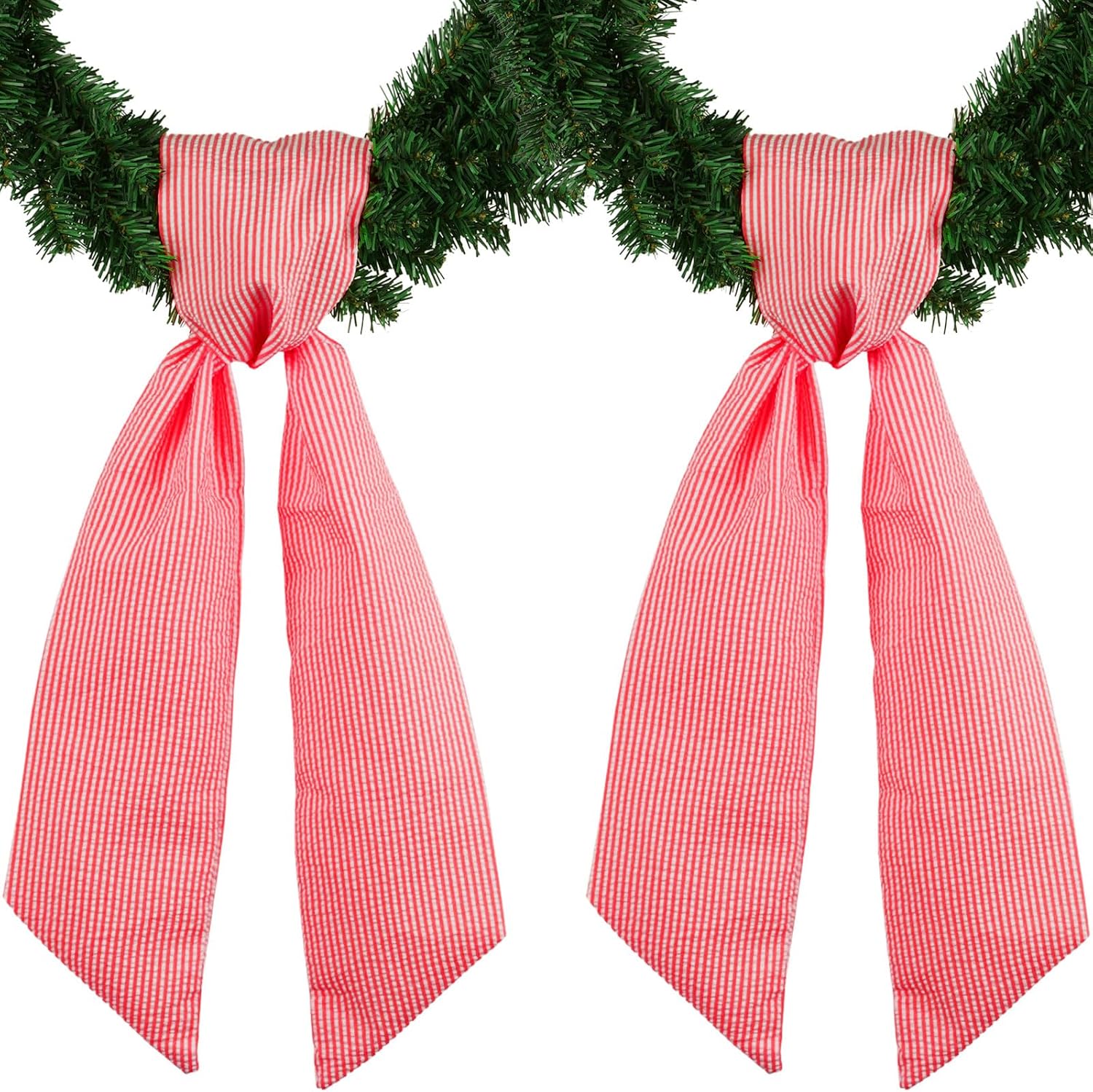 Red Striped Wreath Ribbon Set by [Brand Name] - 2 Pack, 5.12" Wide x 54.33" Each for Baby Boy Shower Decor
