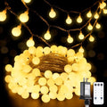 JMEXSUSS 100 LED Globe String Lights - 33ft Warm White Indoor/Outdoor Fairy Lights with Remote & 8 Modes