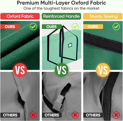 BALEINE Christmas Tree Storage Bag - Heavy Duty 900D Oxford Fabric, Extra Large with Dual Zippers (Green)