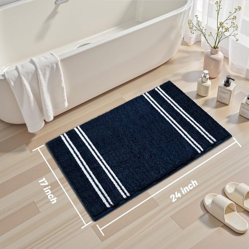 Arenarug Bathroom Rugs - Extra Soft Chenille Bath Mat | Non-Slip, Machine Washable - 17x24 Blue