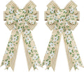 Whaline Spring Magnolia Wreath - Rustic Wired Edge Bow | Large 11 x 21 Inch Floral Decor for Home & Parties