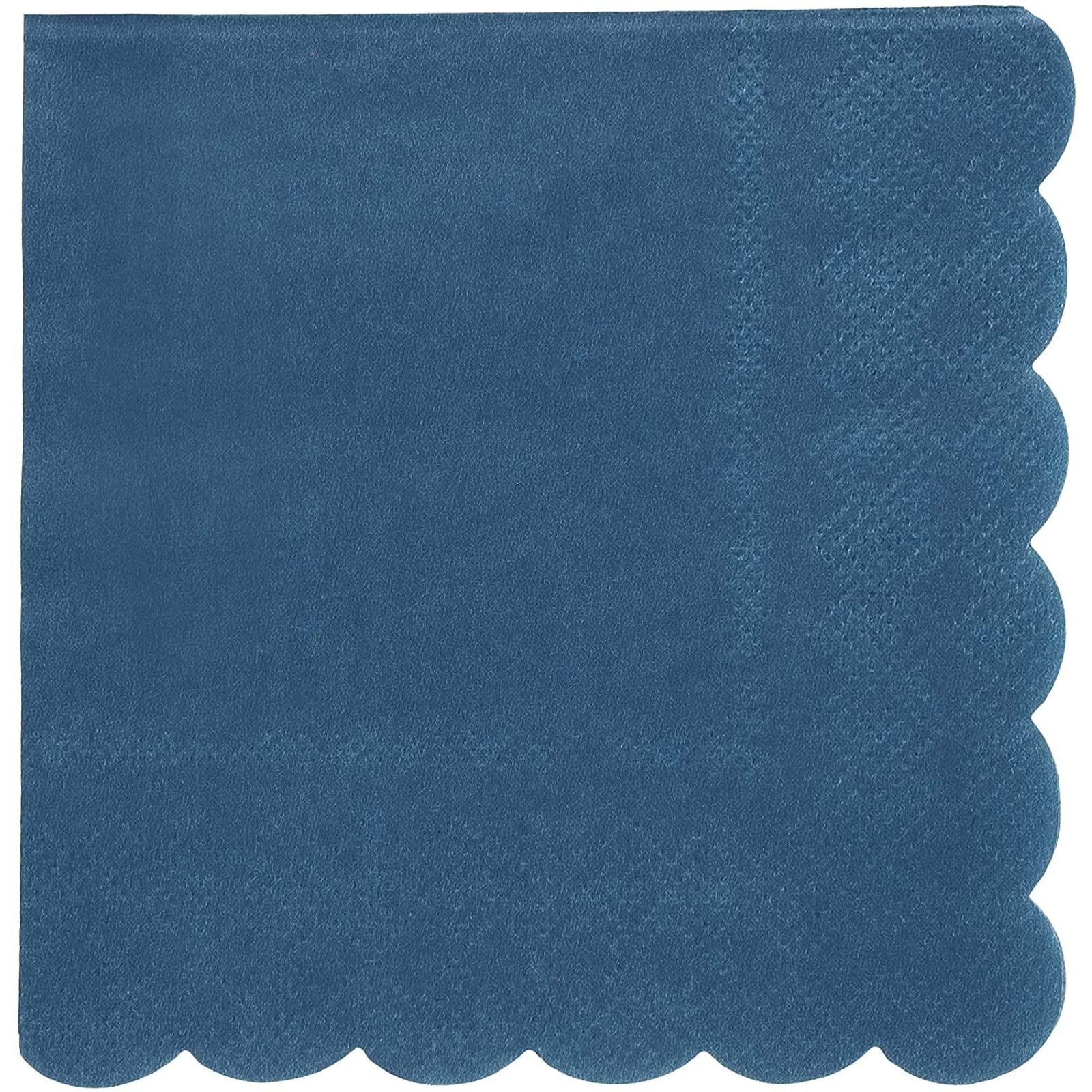Juvale Navy Blue Napkins - 100 Count, 5 x 5 in, 2-Ply - Scalloped Cocktail - Party Napkins for Weddings Bridal Showers & Events