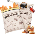 YARRAMATE Beeswax Bread Bags - Reusable Linen Food Storage for Fresh Homemade Sourdough | Large 17x13" (Brown, 2 Pack)