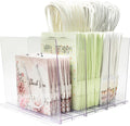 Skiennix Gift Bag Storage Organizer - Clear Acrylic Design with Adjustable Shelf Divider | 1 Pack