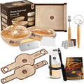 Skiennix Sourdough Bread Baking Kit - 21 Piece Starter Set with 24oz Jar, Rattan Baskets & Tools