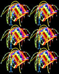 Wesiti 6 Pcs LED Funny Clown Crazy Hat Light up Jester Glow in Dark Crazy Hat Mardi Gras Noodle Hair for Adults Party Cosplay Costume Decor Supplies