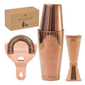 A Bar Above Cocktail Shaker Set, 4-Piece Professional Bartender Kit with Boston Shaker, Strainer and Jigger, Stainless Steel Bar Accessories for Craft Cocktails, Antique Copper