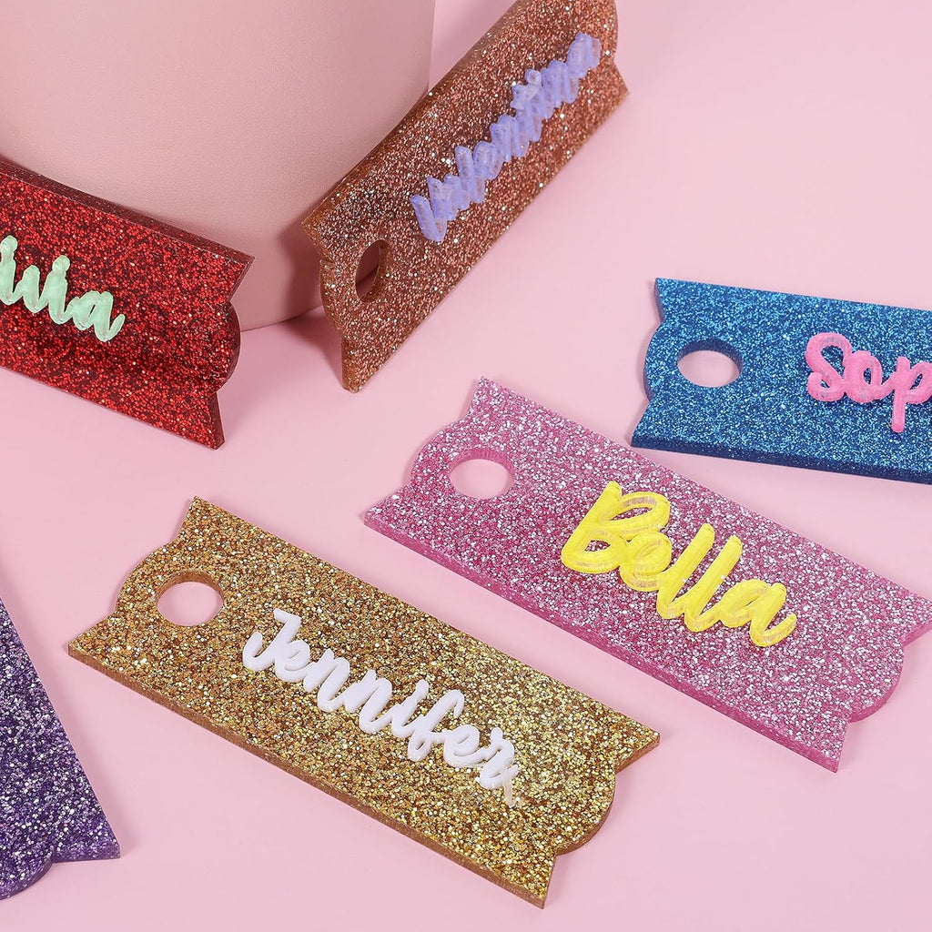 Stanley Personalized Name Plate - Custom Sparkling Tag for 40/30/20 OZ Tumblers | Unique Stanley Cup Accessory