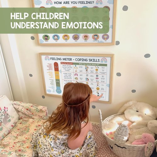 Feelings Chart for Kids | Coping Skills Emotions Poster - Calm Down Corner Decor - Mental Health Resource