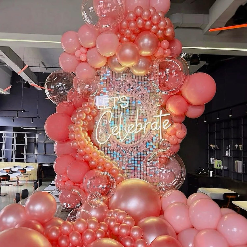 Voircoloria Retro Hot Pink Balloons - 66 Pack of 12-Inch Latex Party Balloons for Celebrations