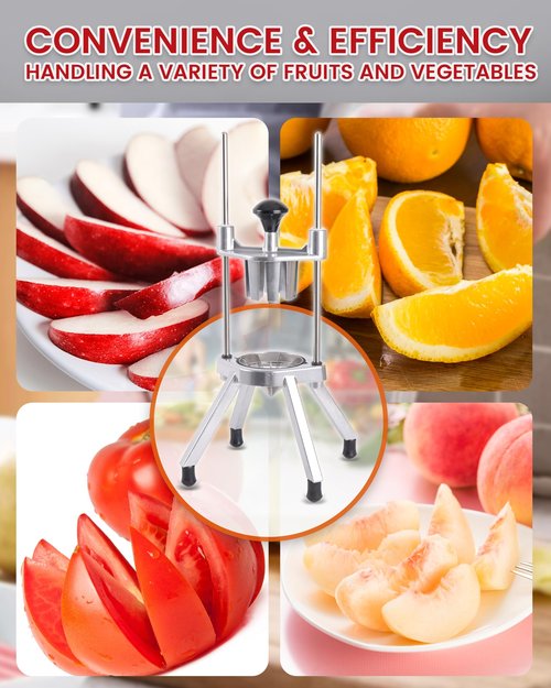 Ezcasch Lemon Cutter With Two 8 Wedges Commercial Lemon Slicer Stainless Steel Fruit Cutter Fruit Lemon Chopper Lemon Wedges Slicer Machine for Fruits and Vegetables for Home&Commercial Use
