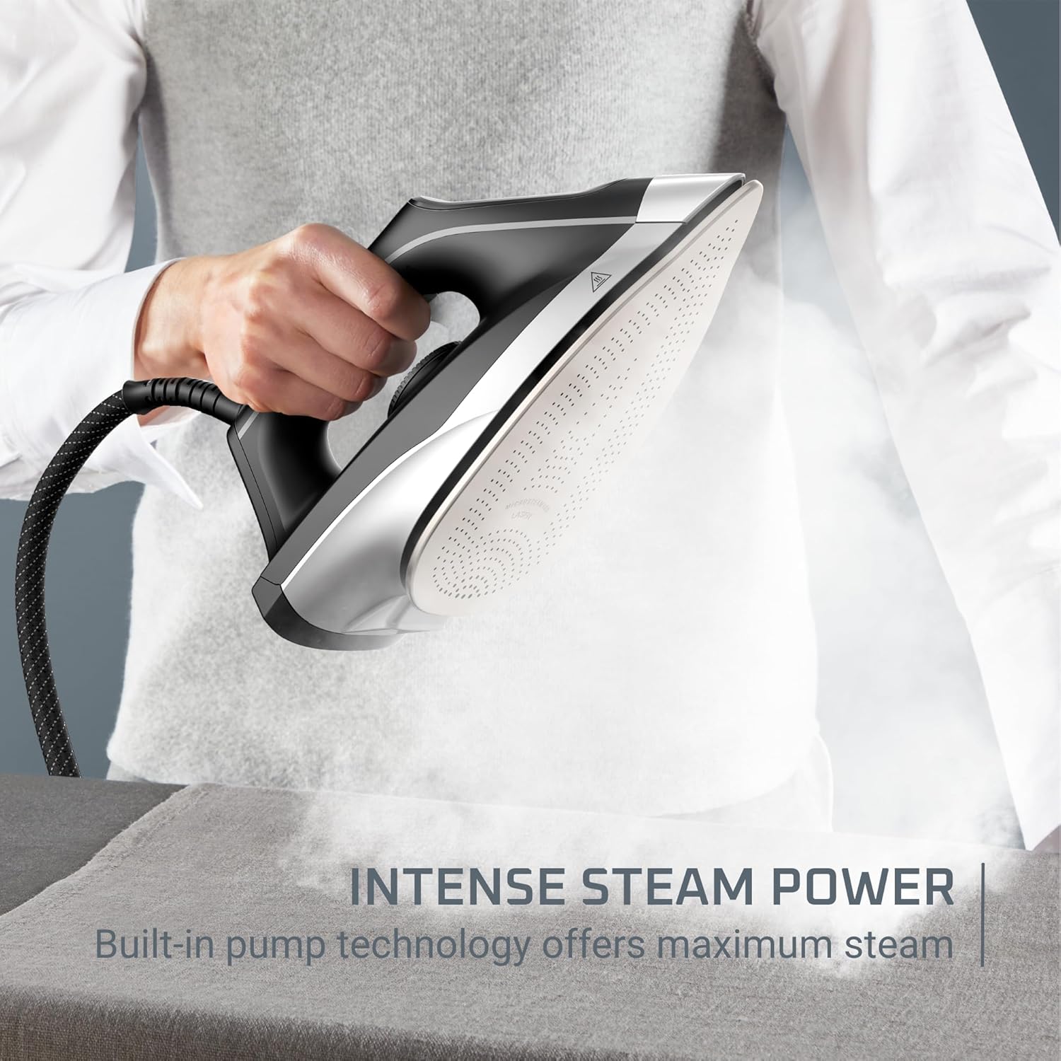Rowenta Steam Iron Station - Professional Clothes Steamer with Stainless Steel Soleplate, 57 Oz, 1750 Watts, Black/Green