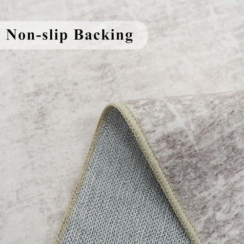 HY HAOYUNLAI Runner Rugs 2'6" x 12' - Soft Non-Slip Kitchen & Hallway Rug with Rubber Backing | Beige/Cream Abstract Design