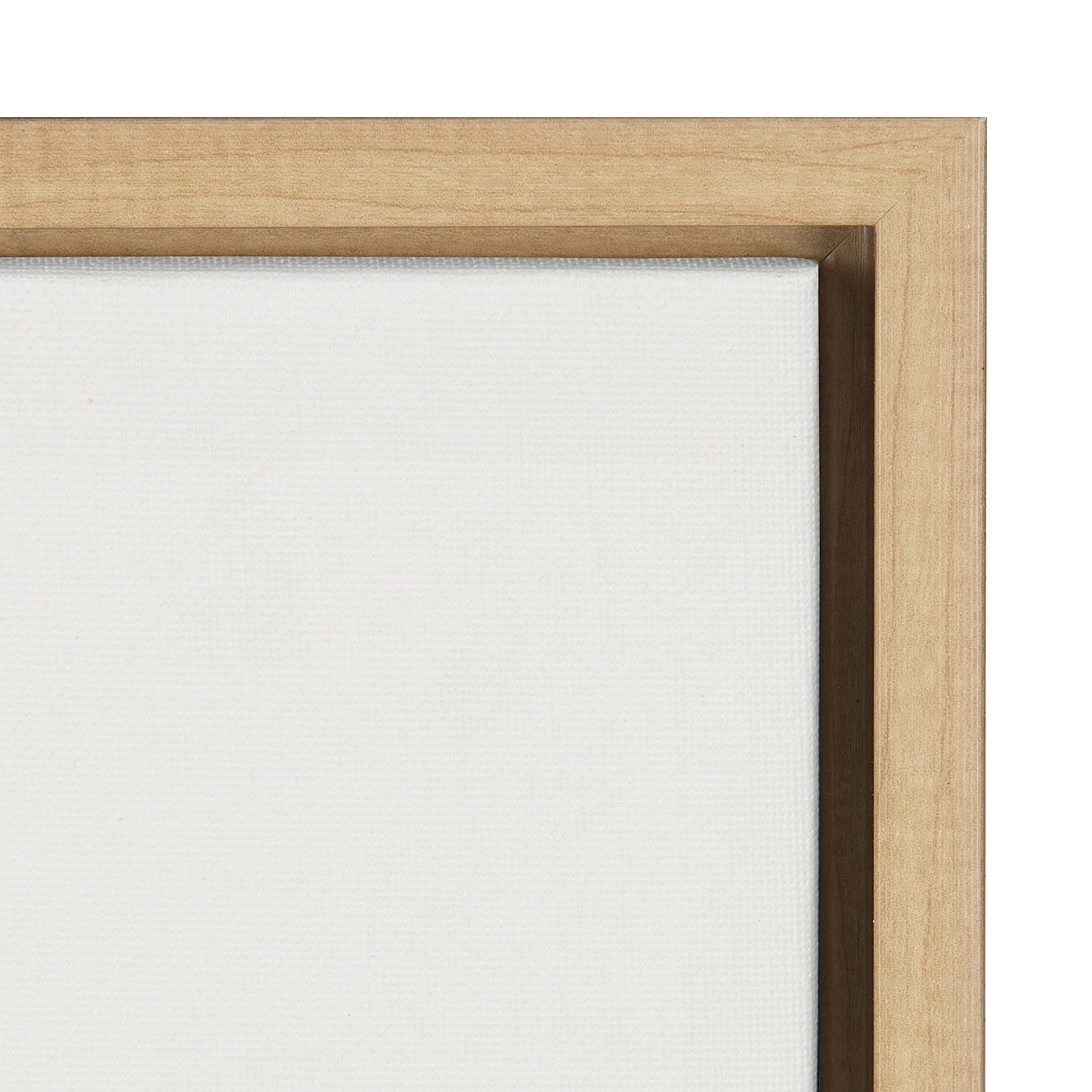 Kate and Laurel Sylvie No Evil Allowed Framed Canvas Wall Art by Shatha Al Dafai, 23x33 Natural, Decorative Abstract Line Drawing Art for Wall