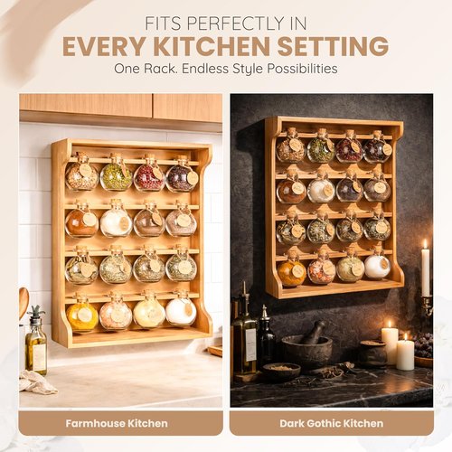 Byers Choice TX Pine Wooden Spice Rack Organizer - Antique Jar Holder for Kitchen Pantry or Wall Mount