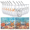 Set of 10 Thank You Gifts You Make a Difference Gift Employee Appreciation Gifts Bulk 12oz Stainless Steel Tumbler Cup Starfish Cards for Social Worker Volunteer Staff Secretary Nurse