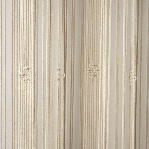 Lush Decor Boho Macrame Tassel Cotton Window Curtain Panel Single 40" W x 84" L Neutral - Macrame Curtains for Windows - Room Divider - Boho Wall Decor