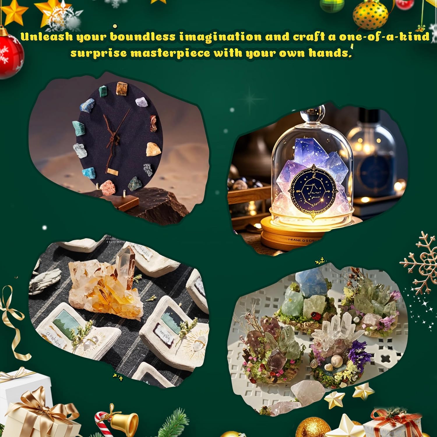 Skiennix 2025 Crystal Advent Calendar - 24-Day Christmas Countdown with Natural Chakra Stones for Kids & Pet Lovers