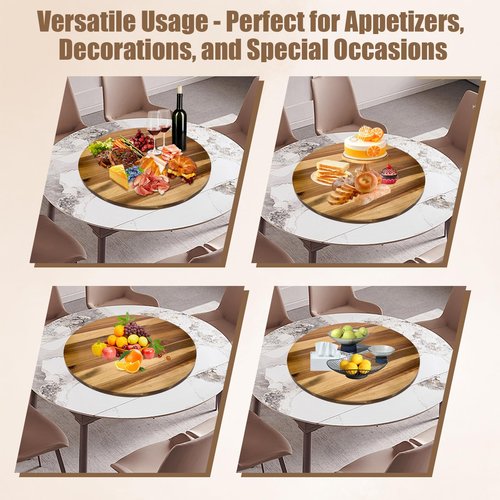 20'' Acacia Wooden Lazy Susan for Table Top,Large Lazy Susan for Dining Table,Table Turntable Storage,Extra Large Lazy Susans Organizer with Durable,Turning Turntable for Cabinet,Countertop or Pantry