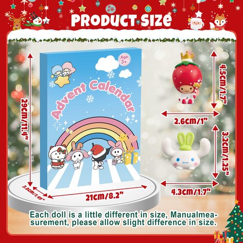 KIEAL Advent Calendar 2025, 24 Days Christmas Advent Calendar with 24 Anime Figures for Kids Teen Girls Adults, Surprise Christmas Countdown Calendar Toys for Ages 3 & up