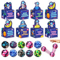 Valentines Day Cards for Kids School, 24 Pack Bouncing Balls with Valentines Day Card Box, Valentines Cards Gifts for Kid Classroom School Exchange, Valentines Party Favors Prizes Set for Kid