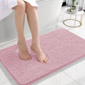 OLANLY Small Bathroom Rugs - Extra Soft Chenille Bath Mats | Quick-Dry, Machine Washable, Dusty Rose 24x16