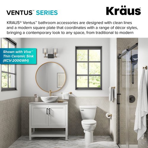 KRAUS Ventus 24-inch Bathroom Towel Bar, Brushed Gold Finish, KEA-17737BG