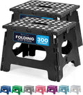 Handy Laundry Folding Step Stool - Lightweight & Sturdy for Adults and Kids - Easy One-Flip Design (Black | 2-Pack)