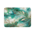 Ambesonne Teal Bath Mat, Greenery Marble Print Look Atmosphere with Gold Yellow Tone Leafy Lines, Plush Bathroom Decor Mat with Non Slip Backing, 30.2" x 20", Dark Seafoam Dark Khaki