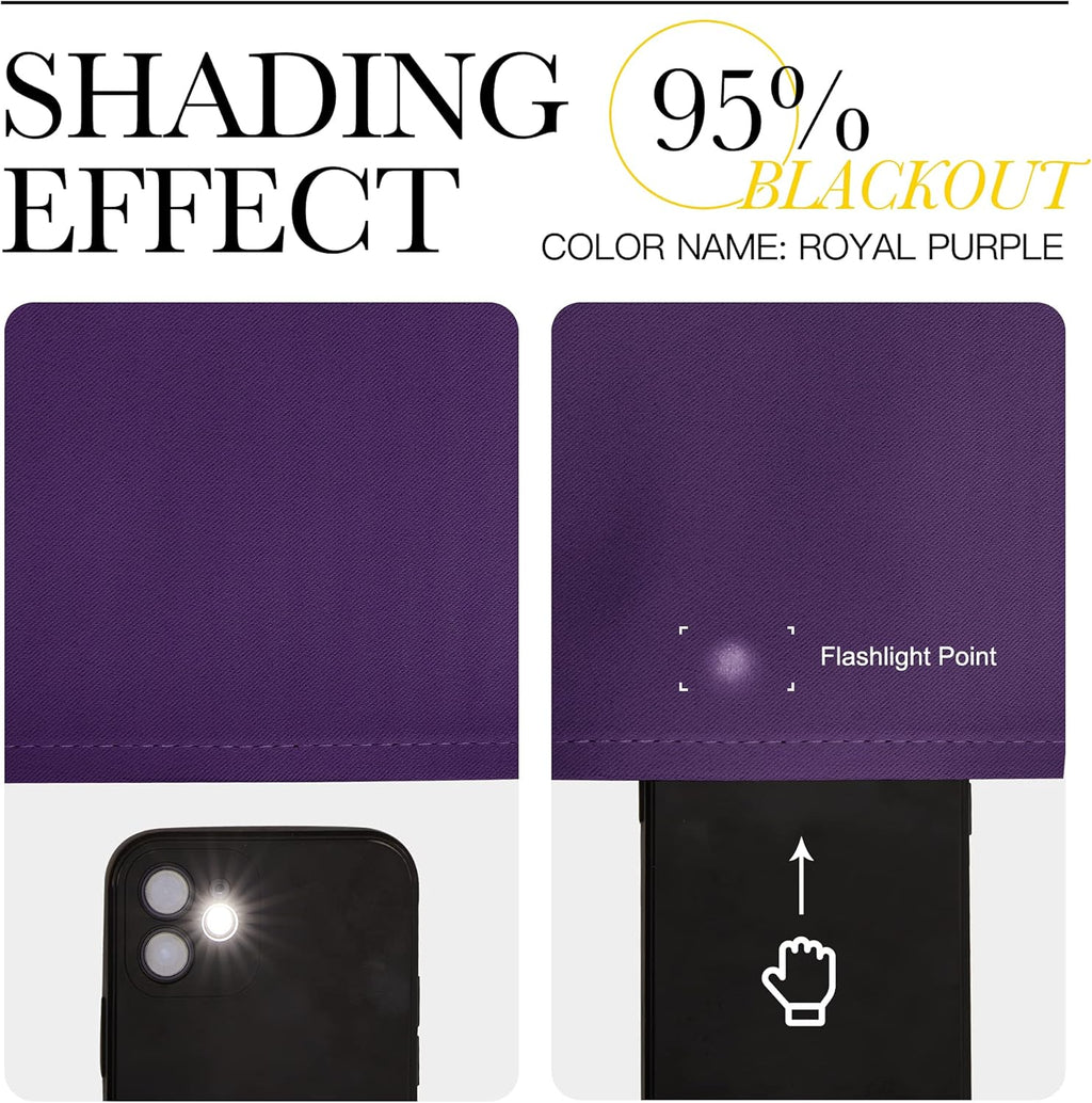 NICETOWN Purple Blackout Curtains - Noise Reducing & Thermal Insulated | 96 Inches Long, 55 Inches Wide (2 Panels)