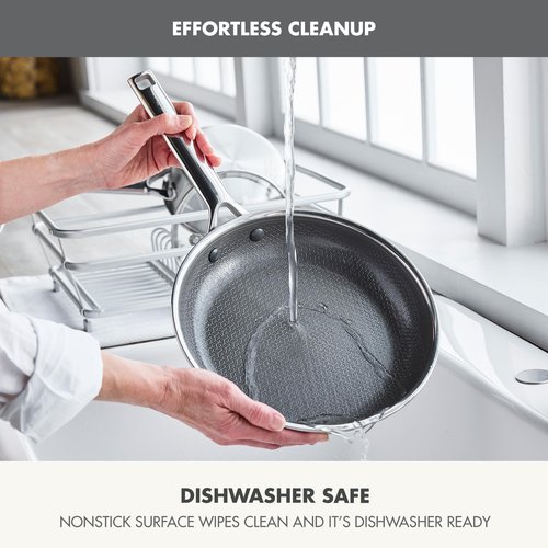 GreenPan Hybrid 8” Nonstick Stainless Steel Frying Pan, APEX Tri-Ply Thermobond PFAS-Free Ceramic Skillet, Induction & All Cooktop Compatible, Oven Temp to 850°F, Dishwasher Safe, Silver