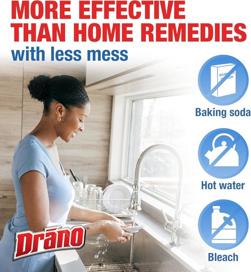 Drano Balance Drain Clog Remover - Non-Corrosive Formula Safe for All Pipes & Septic Tanks | 32 Fl Oz