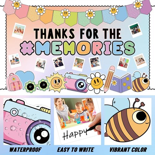 FYSUIMU Graduation Bulletin Board Decorations - 88 Pcs Boho Daisy DIY Photo Cutouts for Class of 2026