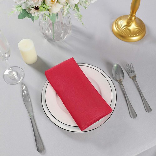 Cloth Napkins 17x17 inch Washable Polyester Dinner Napkins Soft Table Napkins for Wedding Party Dining Banquet(Red,100PCS)