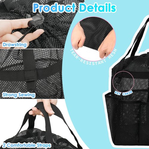 Fammart Mesh Shower Caddy - Portable 8-Pocket Tote for Dorms, Travel & Gym | Extra Large Toiletry Organizer