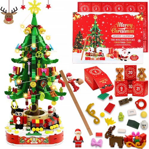 Advent Calendar 2025 - Christmas Tree Building Set 24 Days Christmas Countdown Calendar, Christmas Countdown Gift, Advent Calendar for Adults, Boys, Girls & Teen Girls