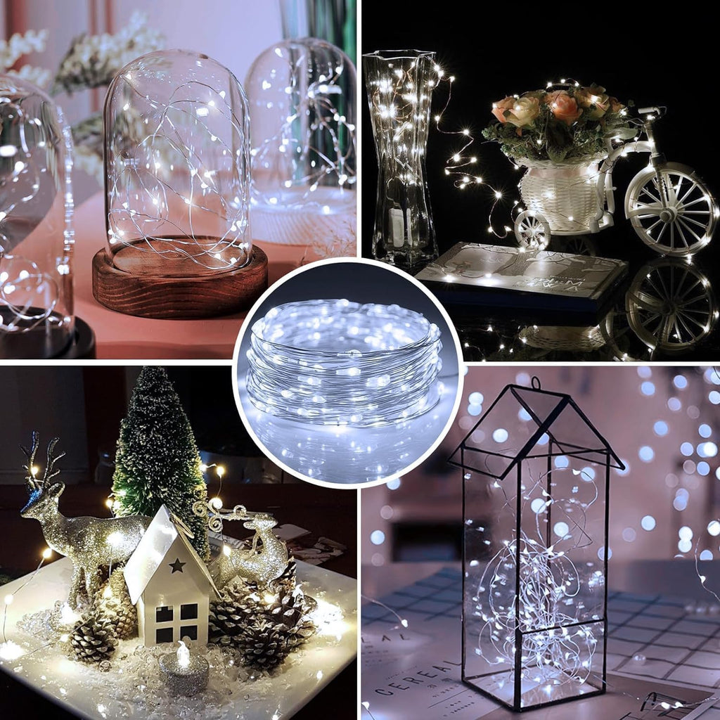 Skiennix 20 Pack Fairy Lights - Battery Operated 7ft Mini String Lights for Weddings & Parties | Warm & Cool White