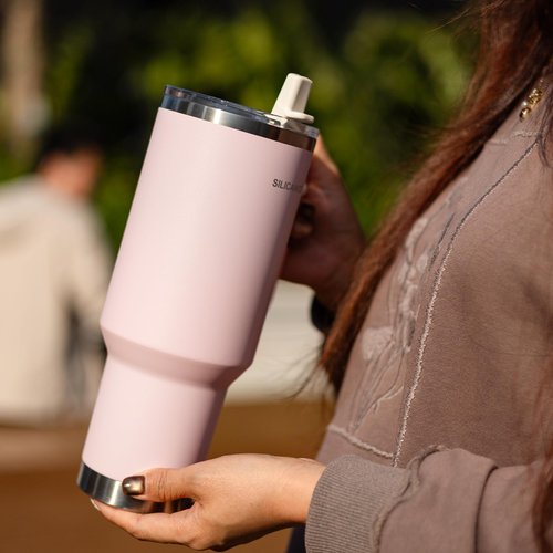 SILICANICE For Travel & Gym – Never Drink from a Moldy Lid Again: 40oz Hygienic Tumbler, 100% Leakproof Lid & Removable Foldable Spout. Reinforced Base, Fits Cup Holders - Lilac