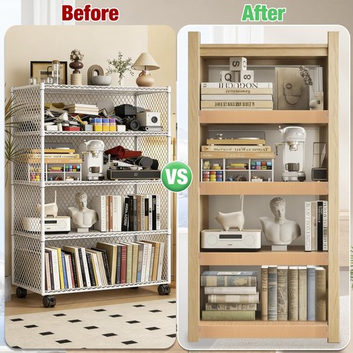 Inchoco Wire Rack Covers for Shelves, 6 Pack 24 x 16in Wires Shelf Ccover for Pantry Waterproof PVC Wood-Look Shelves Cover for Cabinet Kitchen Bathroom Shelving Decoration