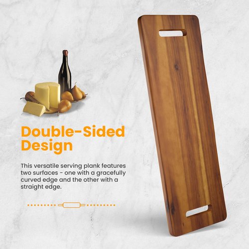 TIDITA 30" Large Acacia Wood Charcuterie Board with Handles - Extra Long Wooden Serving Cheese Boards - Rectangular Serving Platter for Meat Steak, Cracker Appetizers, Fruit Decorative Display Party