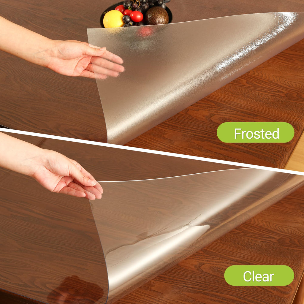 ETECHMART Clear Plastic Table Cover Protector Rectangle 40 x 40'', Thick Waterproof Transparent Table Protector for Dining Table, Non-Slip Heat Resistant Clear Desk Mat for Kitchen Office Desktop