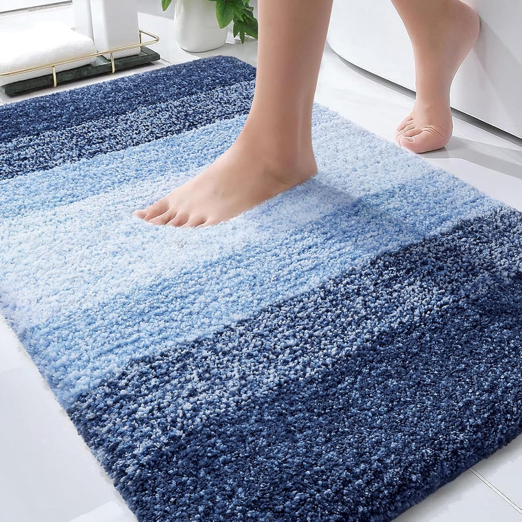 OLANLY Bathroom Rugs - Extra Soft Microfiber Mat, Quick Dry & Machine Washable | 30x20 Navy