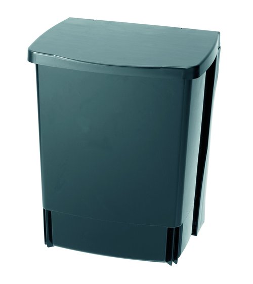 Brabantia 2.6 Gal Built-in Cupboard Trash Can (Black) Mounted Hidden Compact Storage for Kitchen (Min Space H10.63xW9.06xD13.39)