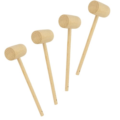 "Wooden Crab Mallet Seafood Lobster Shellfish Cracker Hammer - Hardwood Set of 4 by Southern Homewares"
