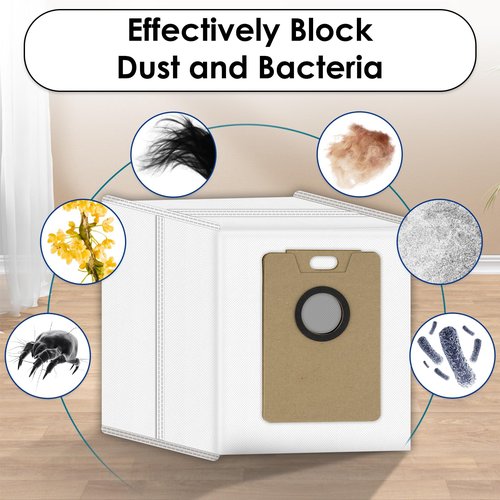 (9 Pack) RV30 Max Plus Replacement Parts Compatible with Tapo RV30 Max Plus/ RV20 Max Plus Robot Vacuum, 1 Roller Brush, 2 Side Brushes, 2 HEPA Filters, 2 Dust Bags, 2 Mop Pads, Accessories Kit