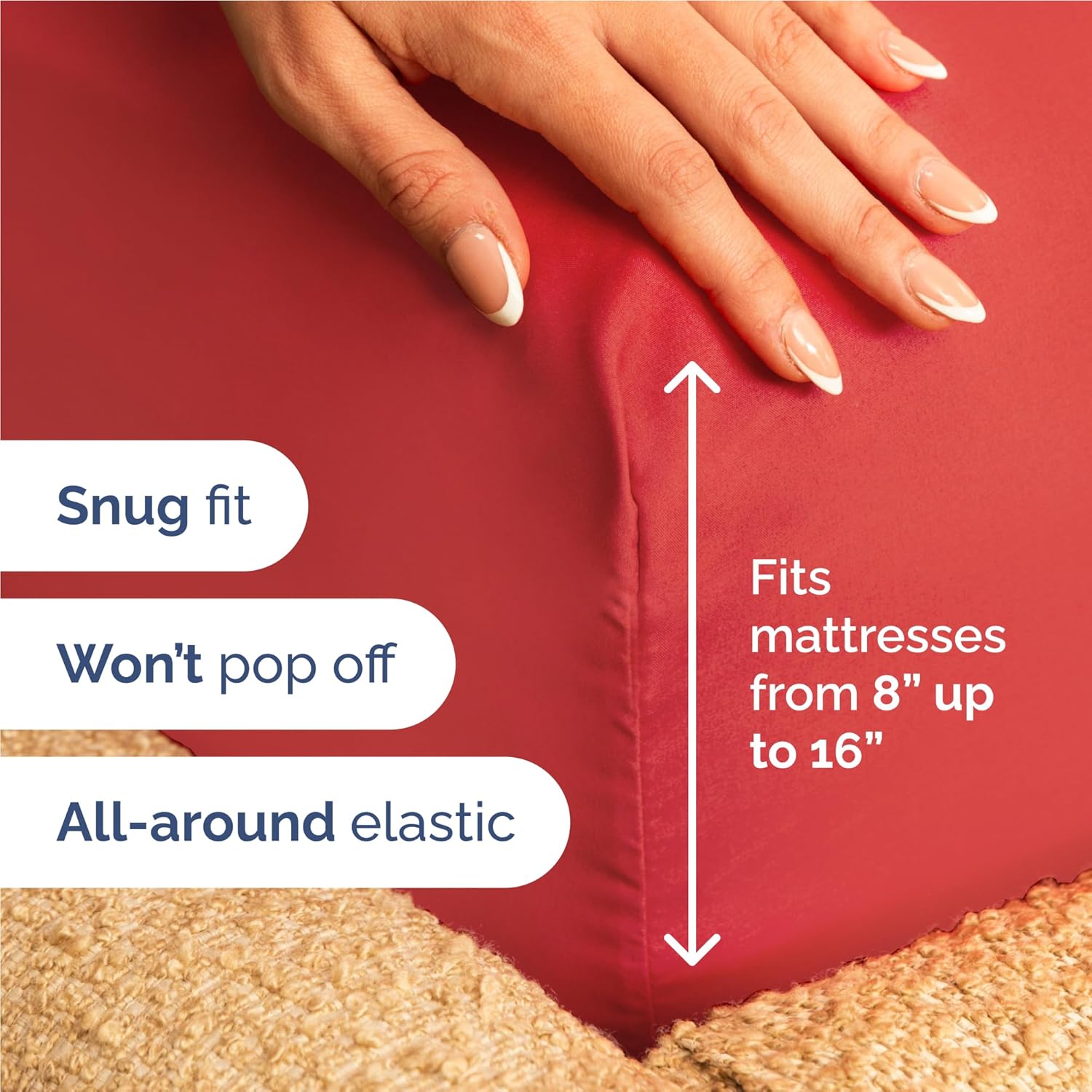 Skiennix Full Size 4-Piece Sheet Set - Comfy Cooling Bed Sheets | Ultra-Soft, Deep Pockets, Red