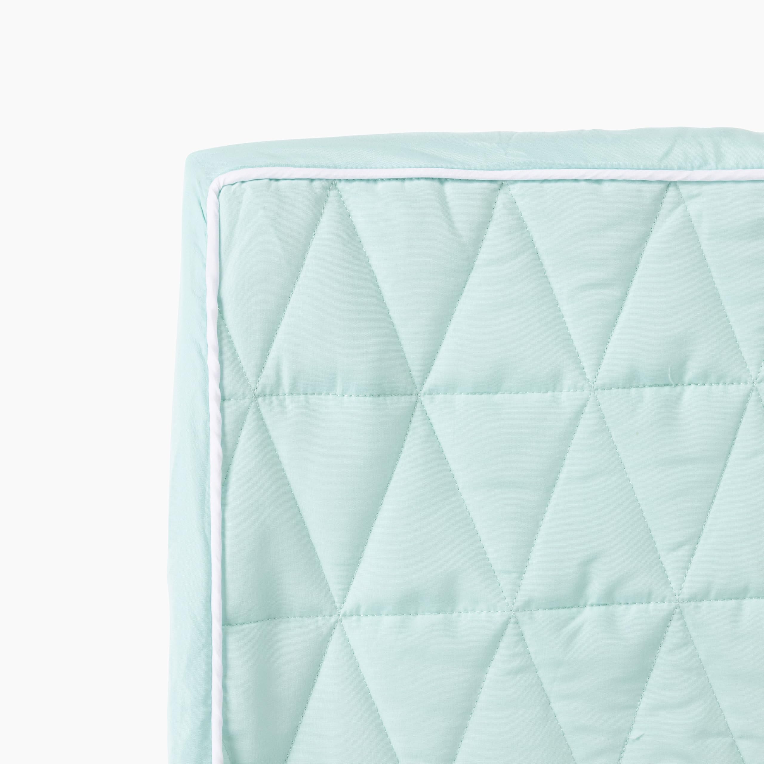Regalo My Cot® Portable Toddler Bed with Fitted Sheet, Foldable Kids Travel Bed & Camping Cot, Includes Washable Quilted Sheet, 48” x 24.5” x 9”, Seafoam