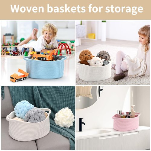 Happyiren Cute Woven Storage Basket - Versatile Decorative Organizer with Handle for Gifts & Toys