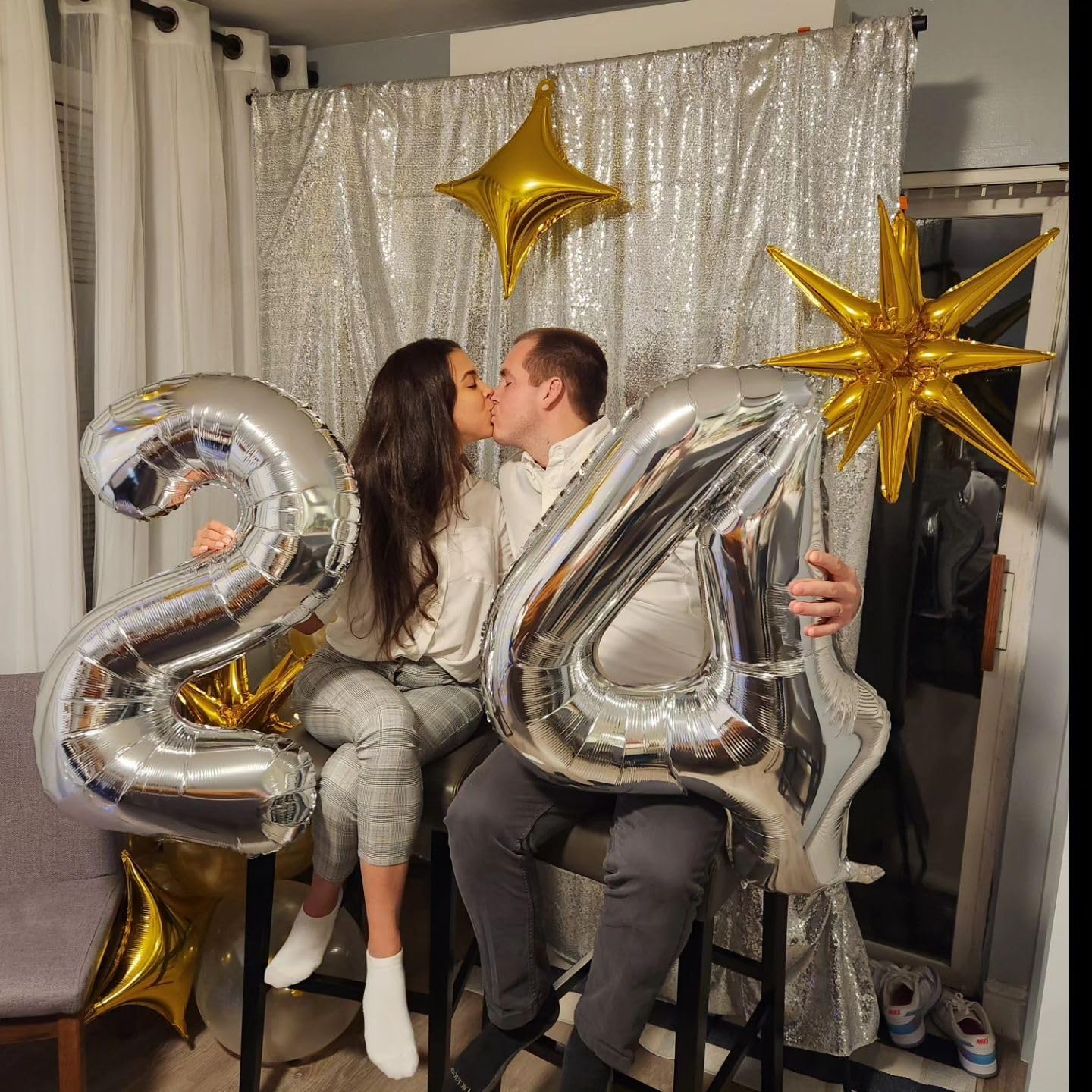 Silver Number 7 Balloon - 40 Inch Giant Foil Balloon for 7th Birthday Party Decorations