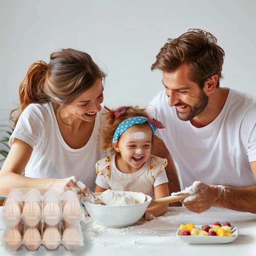 ZHIGLMYD 100 Pack 12 Count Plastic Egg Cartons - Bulk Cheap Clear Reusable Egg Containers for Chicken Eggs, Dozen Egg Storage Solutions.